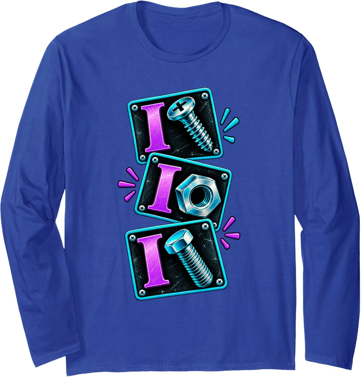 Funny Mechanic Hardware Garage Humor Long Sleeve T-Shirt - Adult Unisex Royal Blue