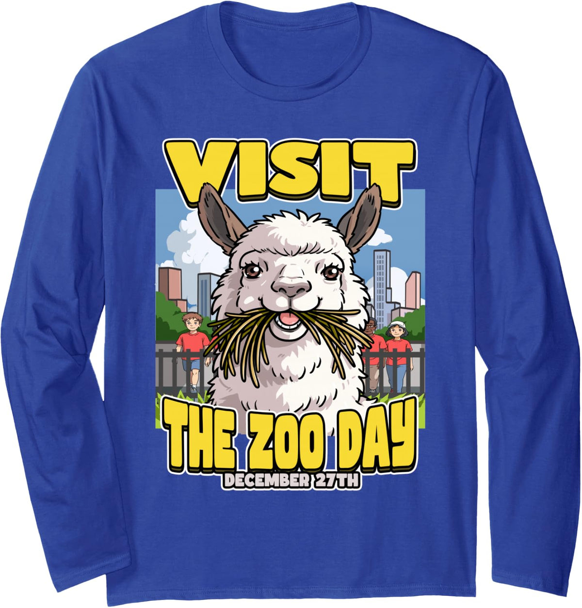 Visit Zoo Day December 27th Celebrate the Wildlife Long Sleeve T-Shirt - Adult Unisex Royal Blue