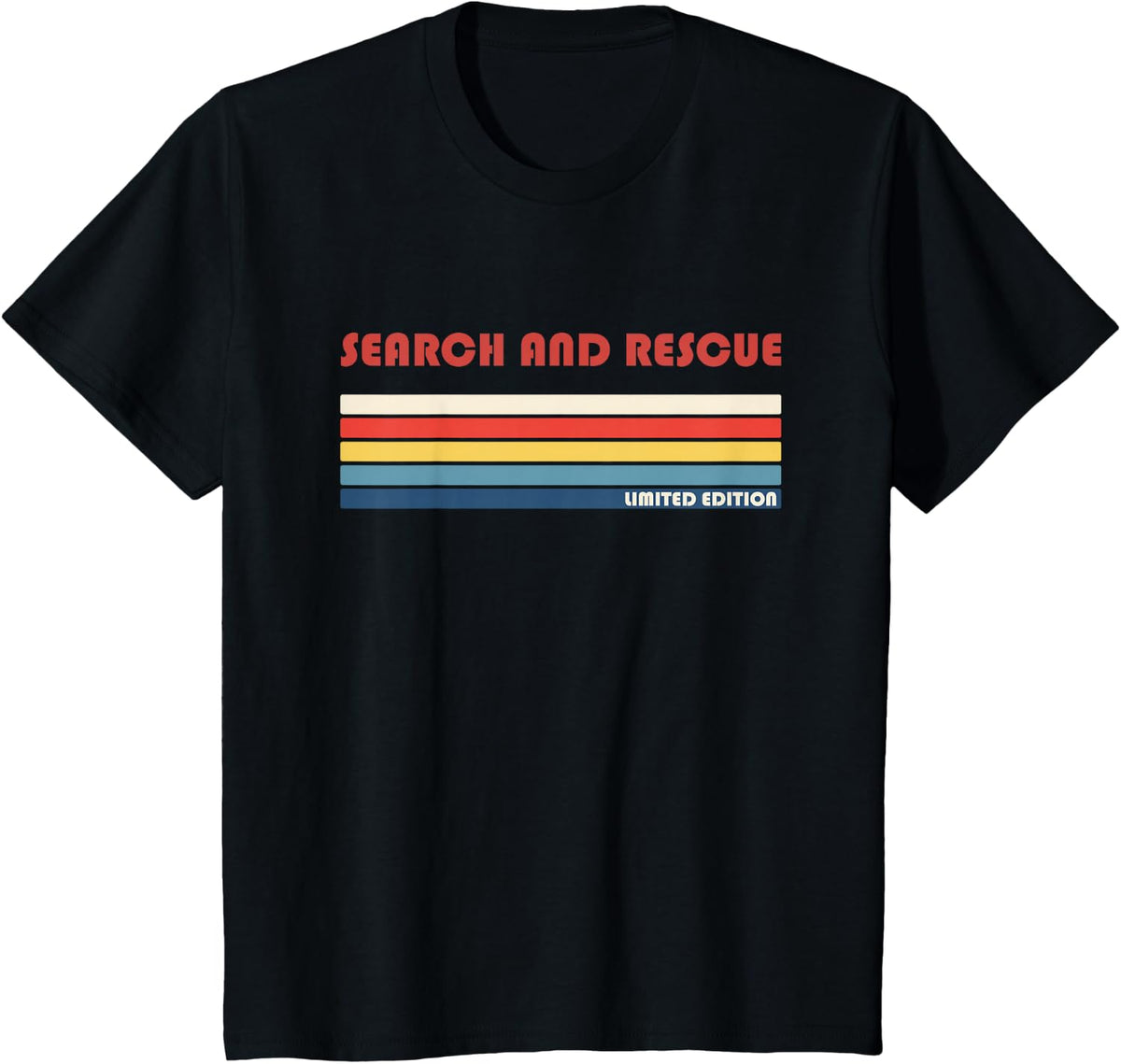 Search and Rescue Firefighter Policeretro Vintage T-Shirt - Black