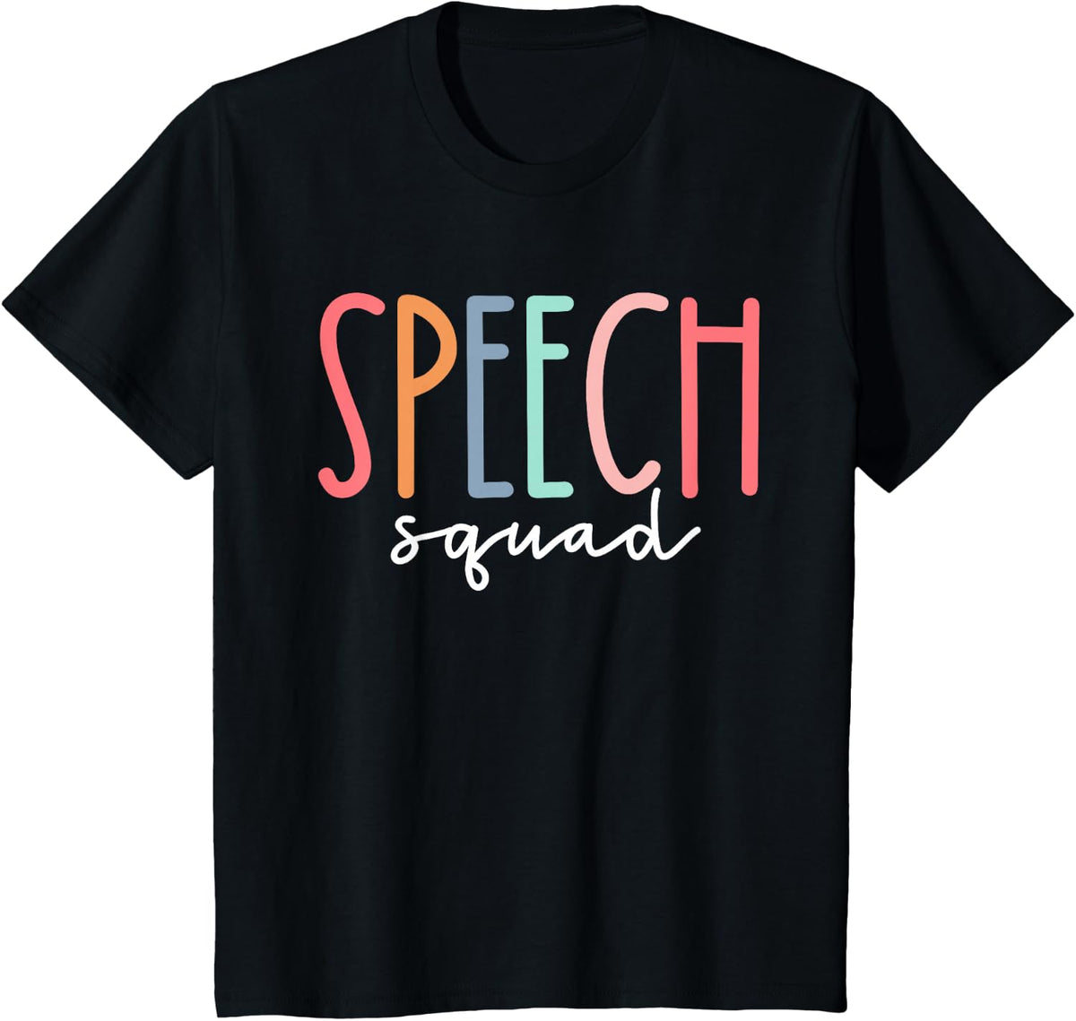 Speech Squad Speech Therapy SLP Speech Therapist Pathology T-Shirt - Black
