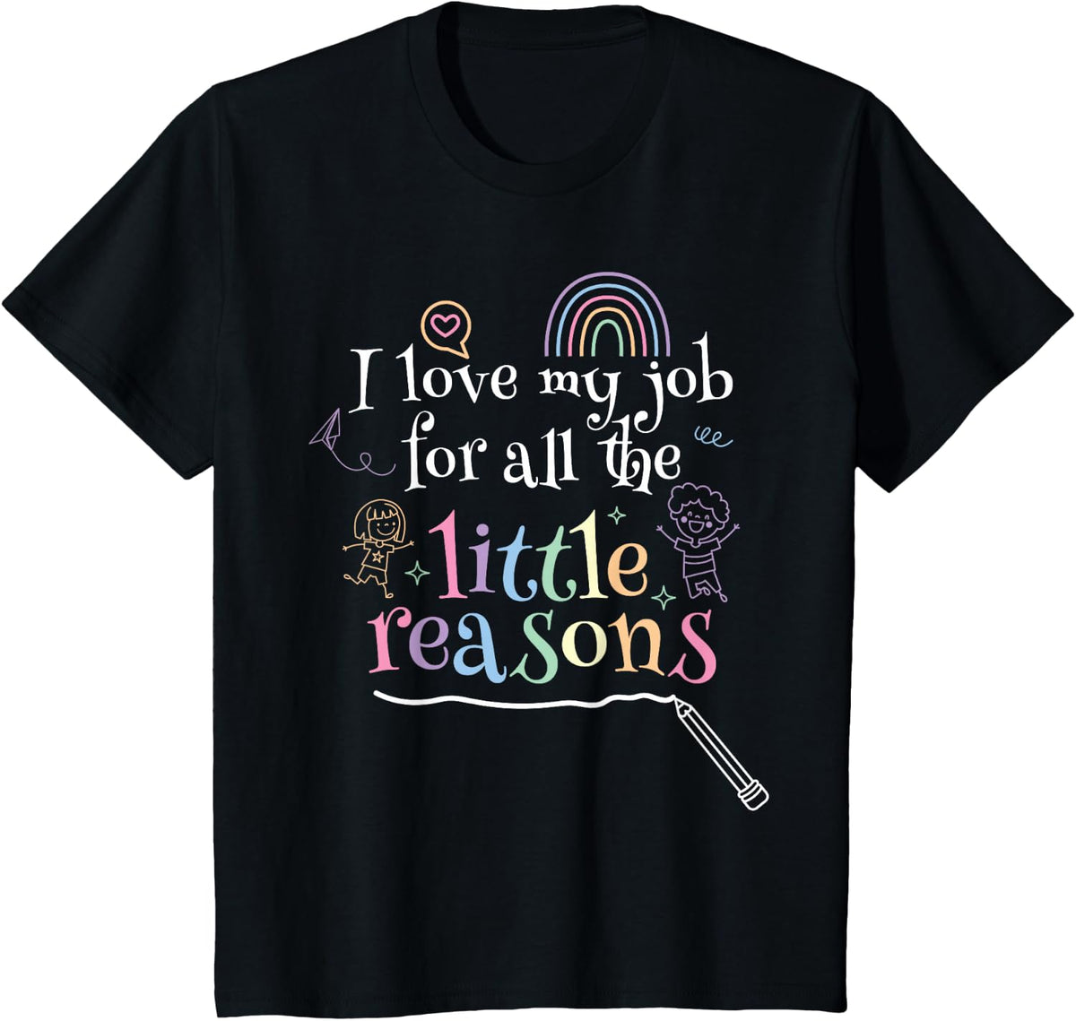 Little Reasons I Great Teacher School Teacher Teacher T-Shirt - Black