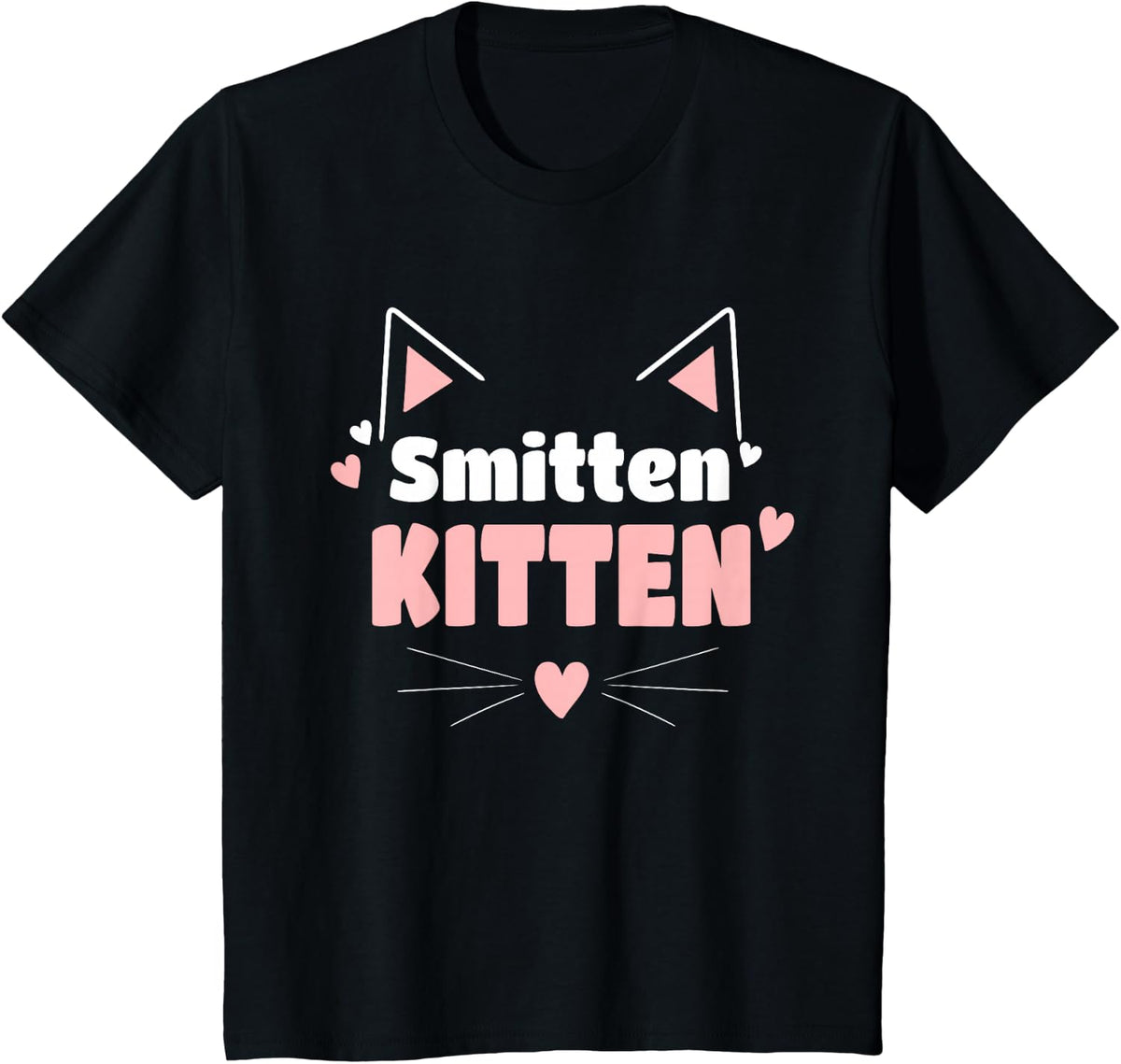 Funny Cat T-Shirt - Smitten Kitten T-Shirt - Black