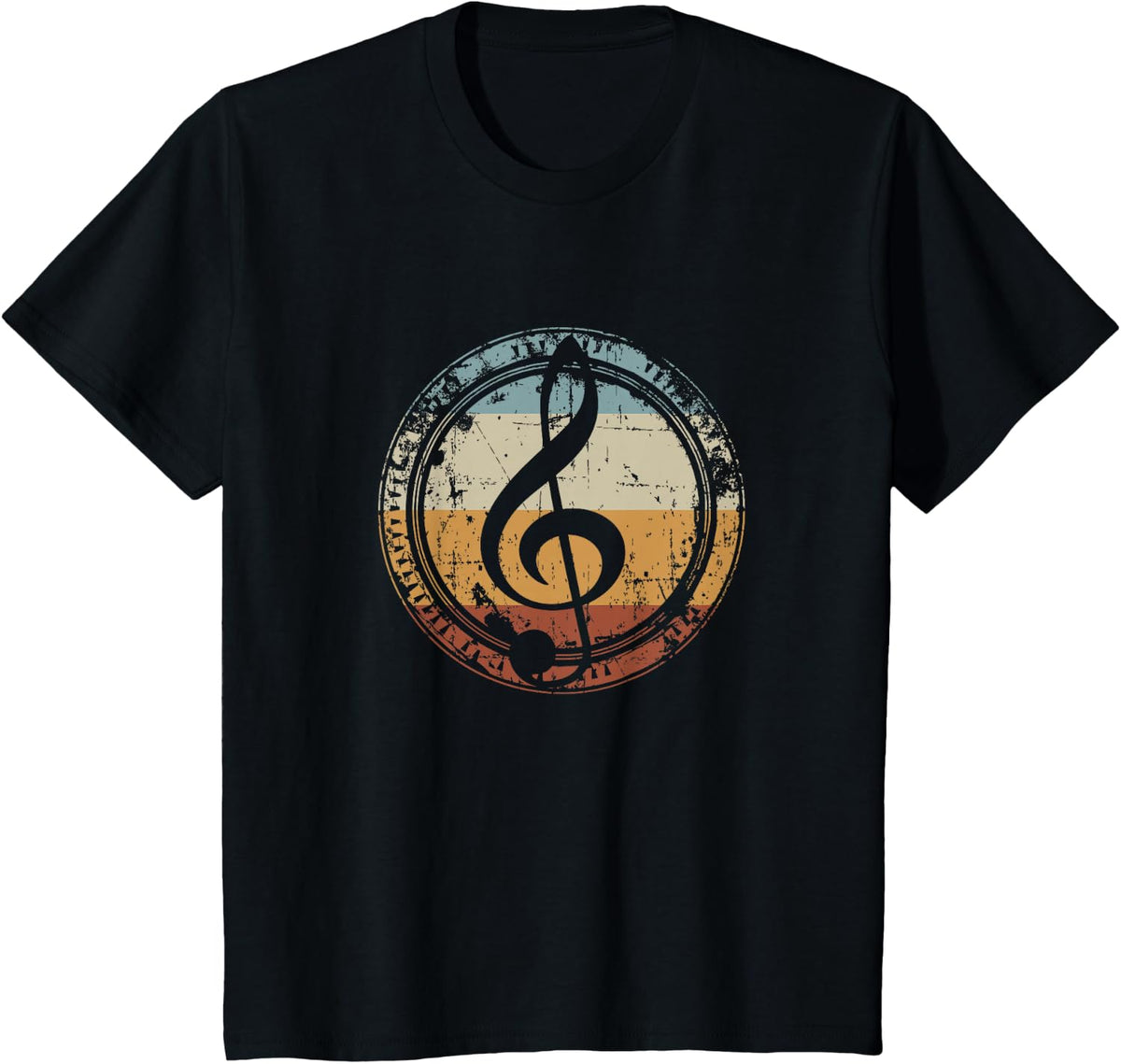 Vintage Treble Clef Music Teacher Shirt Tee for Musicians T-Shirt Gift - Black