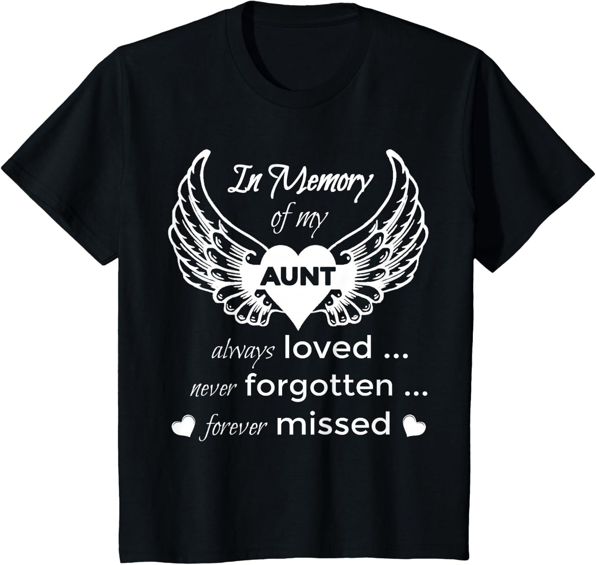 Guardian Angel Aunt T Shirt For Women Memorial Tee In Memory Of My Aunt - Black