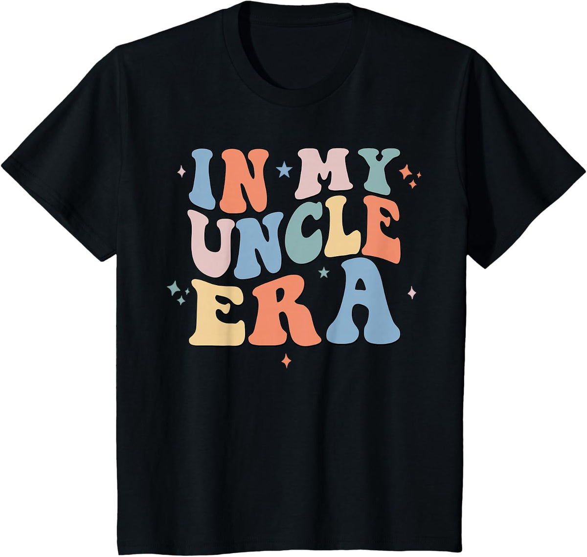 In My Uncle Era Retro Groovy Father's Day T-Shirt - Black