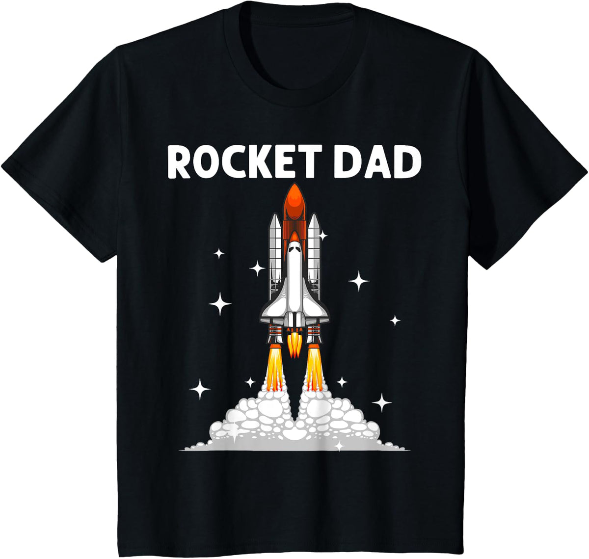 Cool Rocket Design For Dad Father Space Rocket Ship Vehicle T-Shirt - Black
