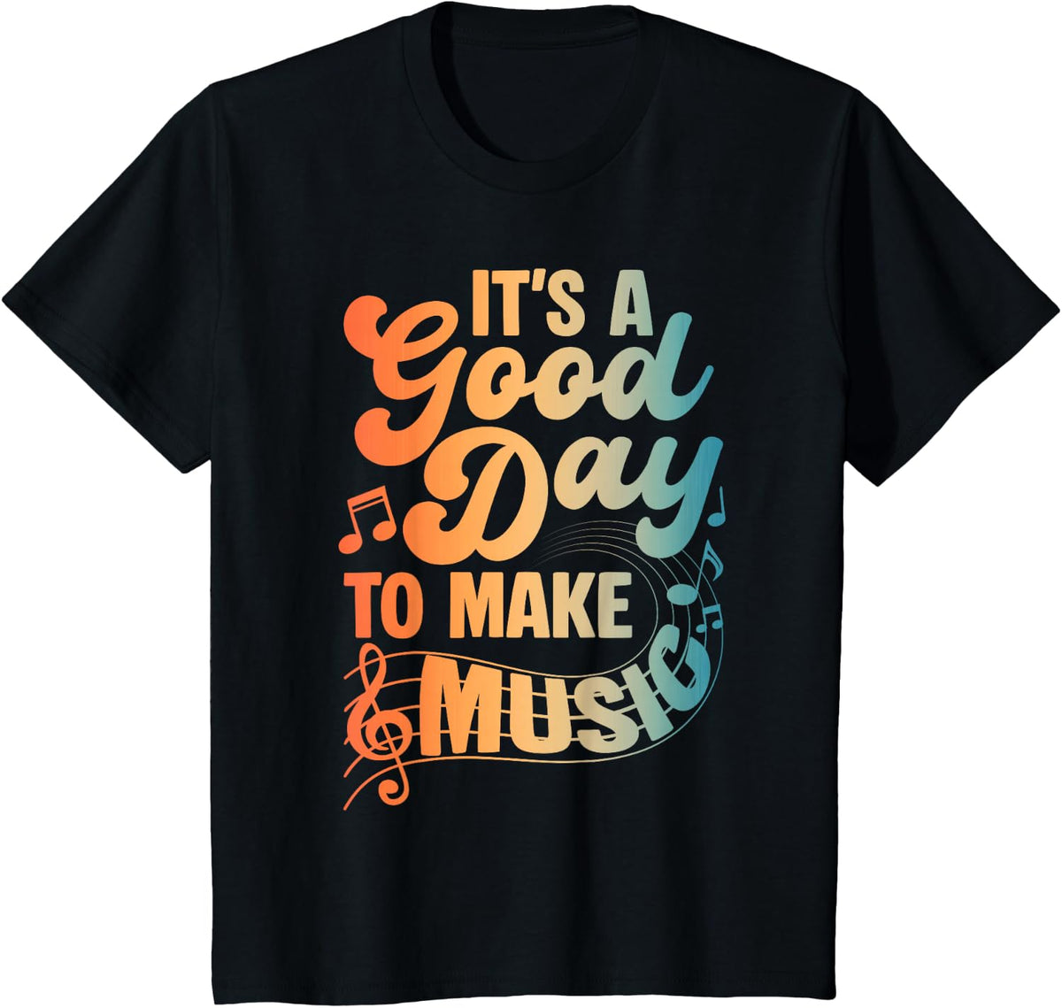 Funny Music Art for Men Women Music Teacher Themed Gag Music T-Shirt - Black