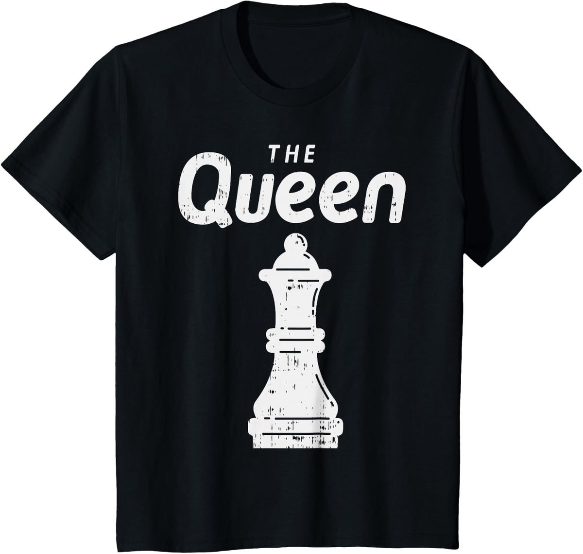Kids Chess Piece The Queen Shirt Halloween Group Matching Costume T-Shirt - Black