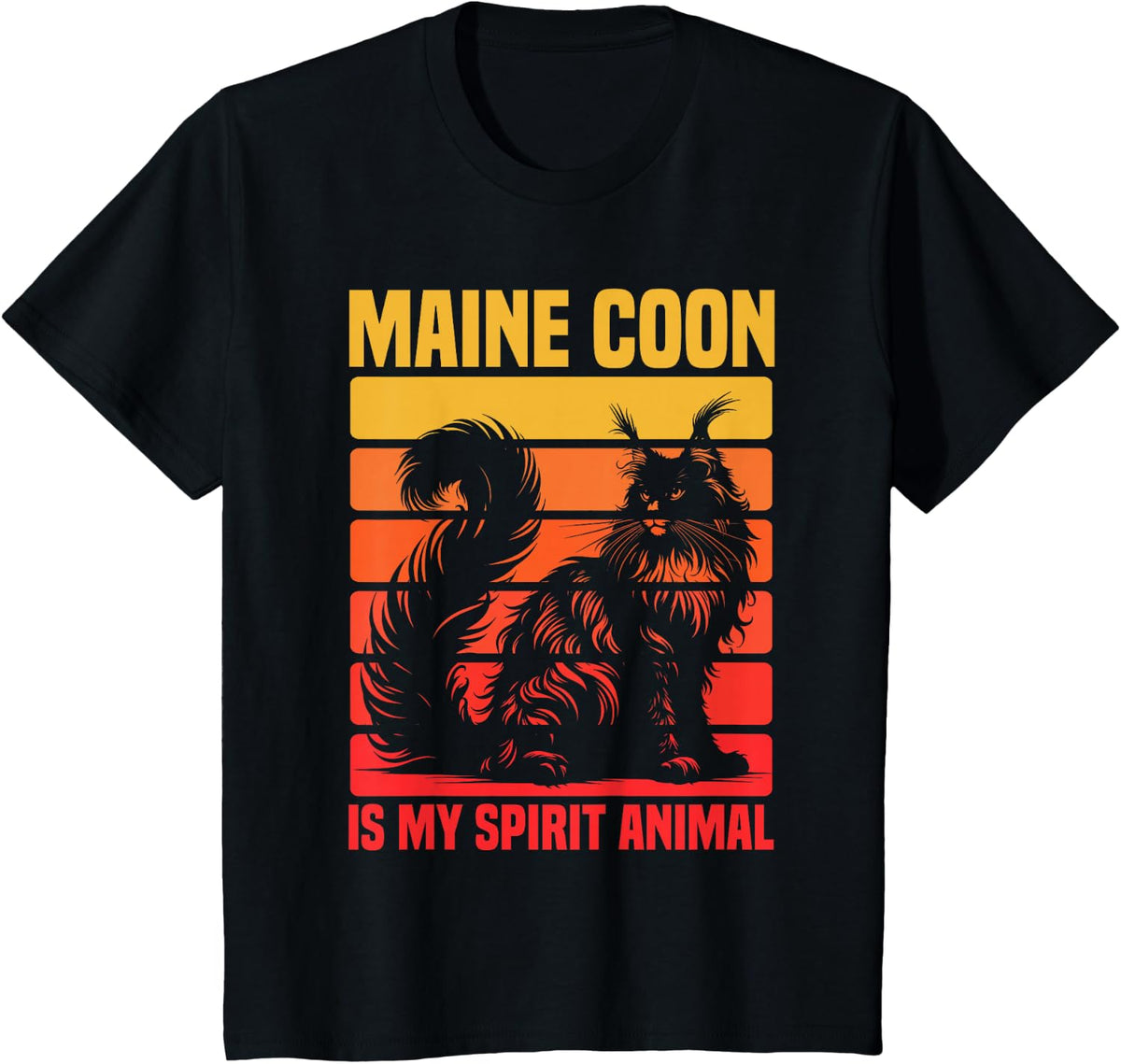Maine Coon Cat Is My Spirit Animal T-Shirt - Black