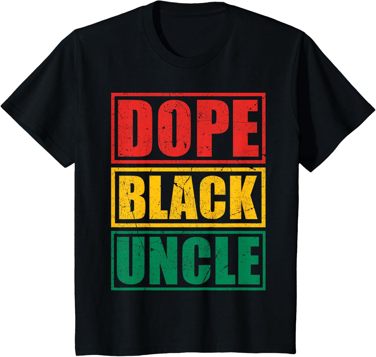 African American Dope Black Uncle Juneteenth T-Shirt Tee for Men Women - Black