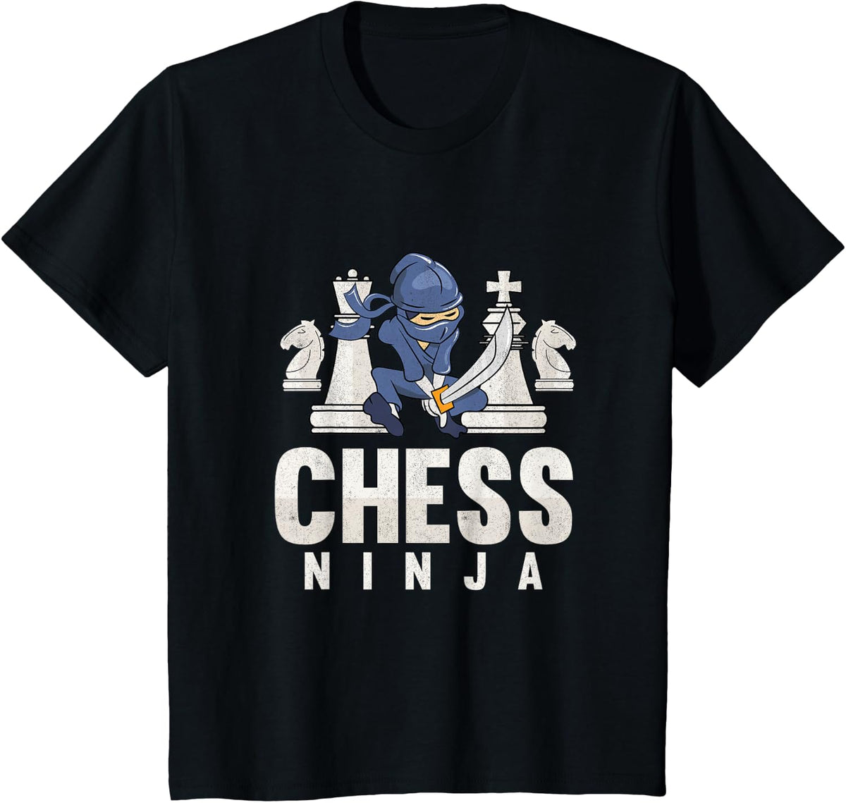 Chess Ninja Funny Chess Player Chess Boys Chess Kids T-Shirt - Black