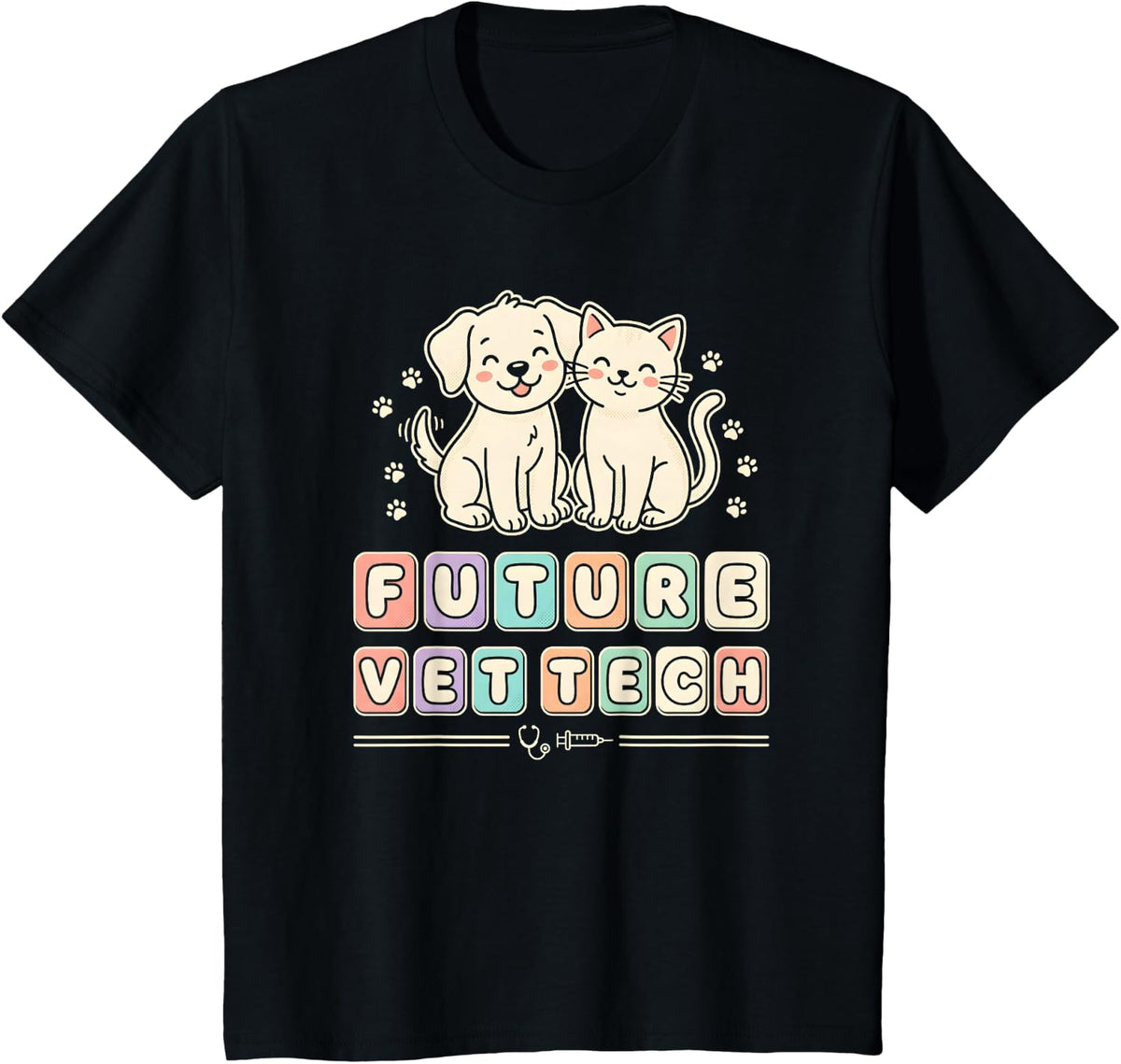 Cute Future Vet Tech T-Shirt - Black