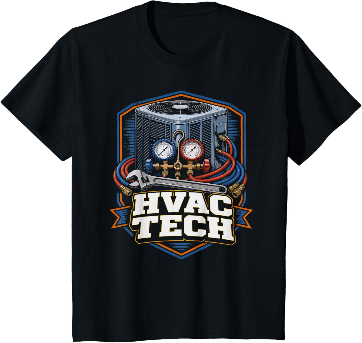 HVAC Tech Air Conditioning Technician Tools T-Shirt - Black