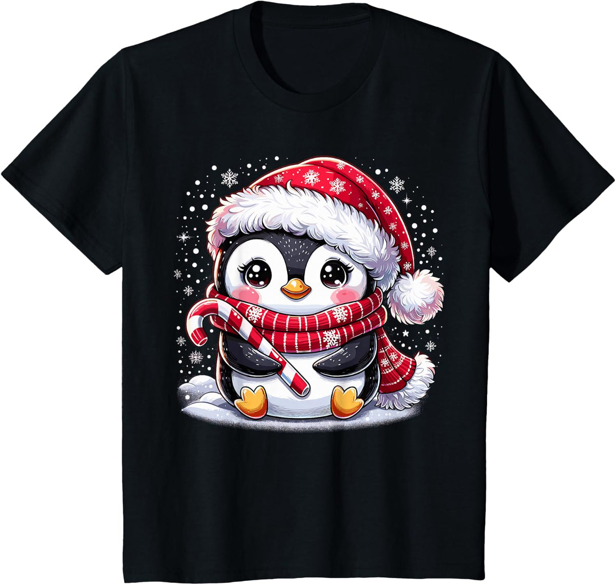 Penguin Christmas Xmas Cute Penguin T-Shirt - Black