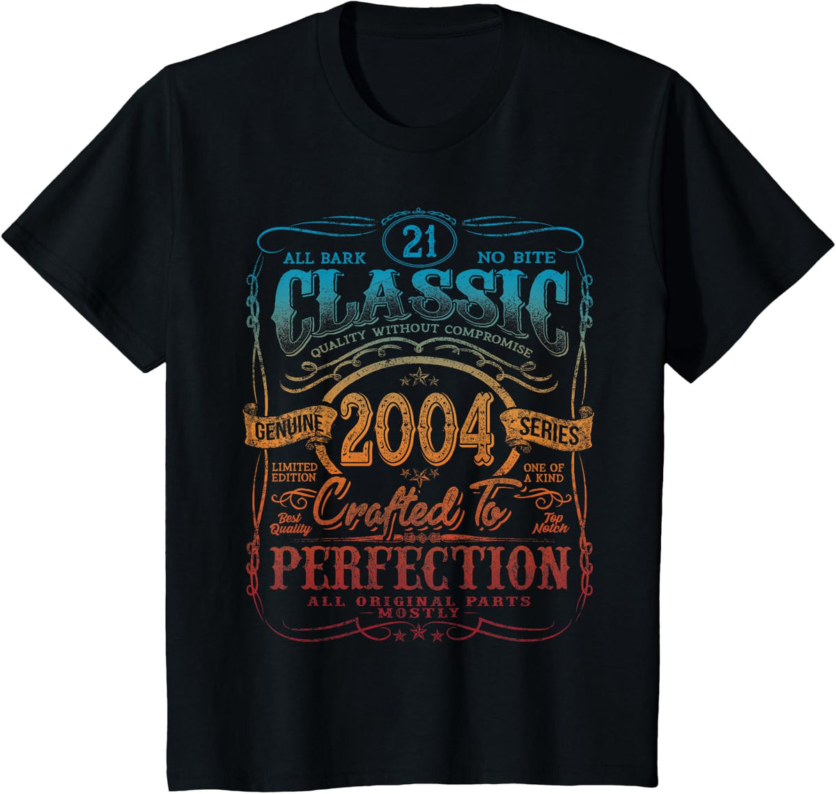 Vintage 2004 Limited Edition Shirt 21 year old 21st Birthday T-Shirt - Black