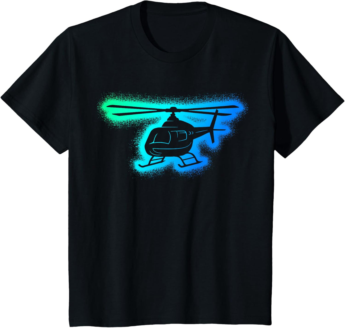 Helicopter Shirt Aviation T-Shirt Tee Pilot Gift for Boys Men Kids Dad - Black