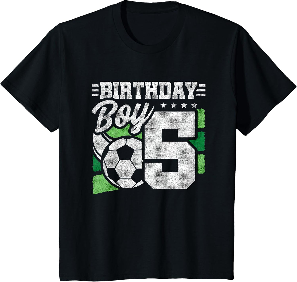 5 Year Old Soccer Birthday - Boys 5th Birthday Soccer T-Shirt - Black