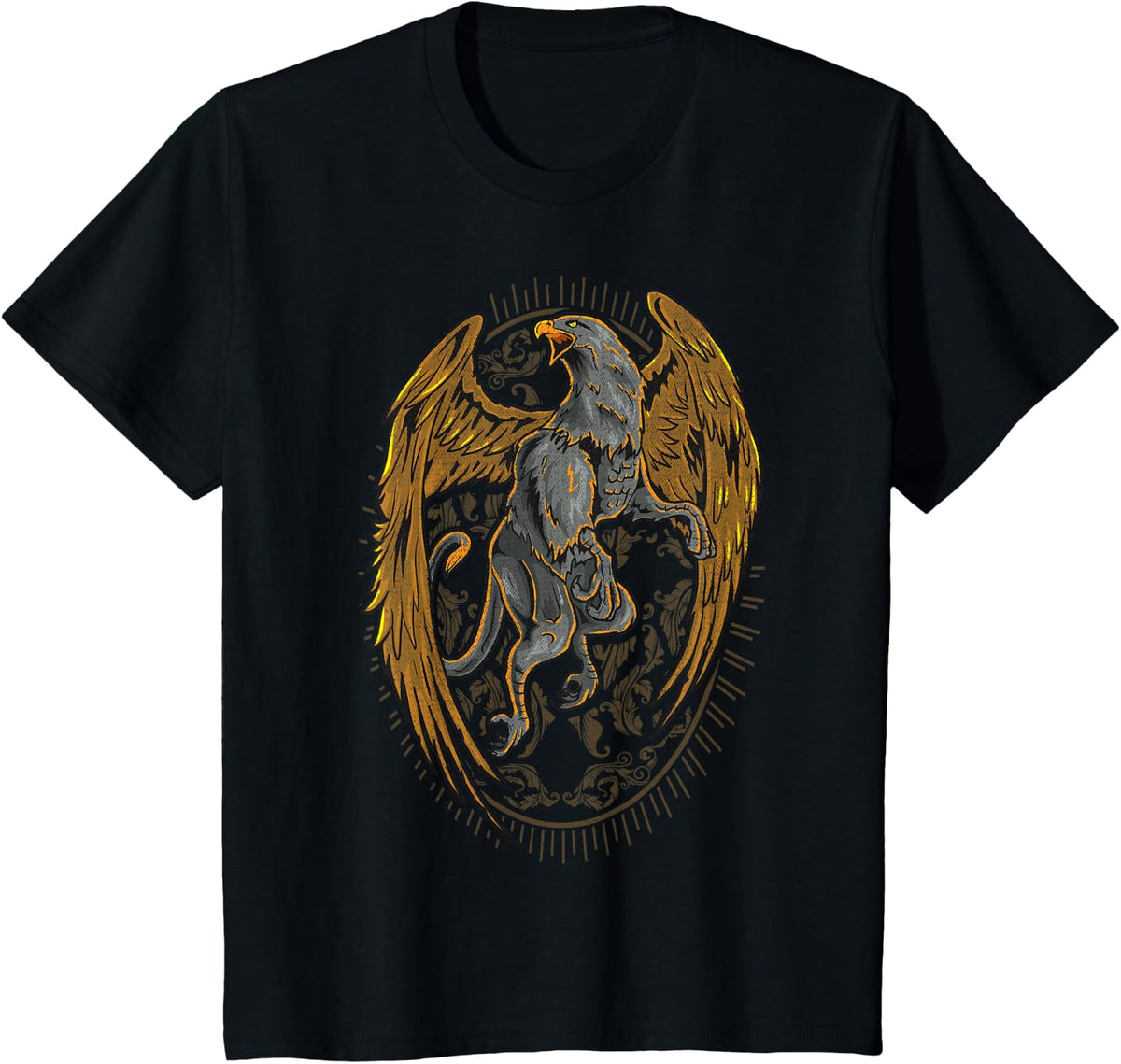 Mythical Creatures - Gryphon Half - Lion Half Eagle T-Shirt - Black