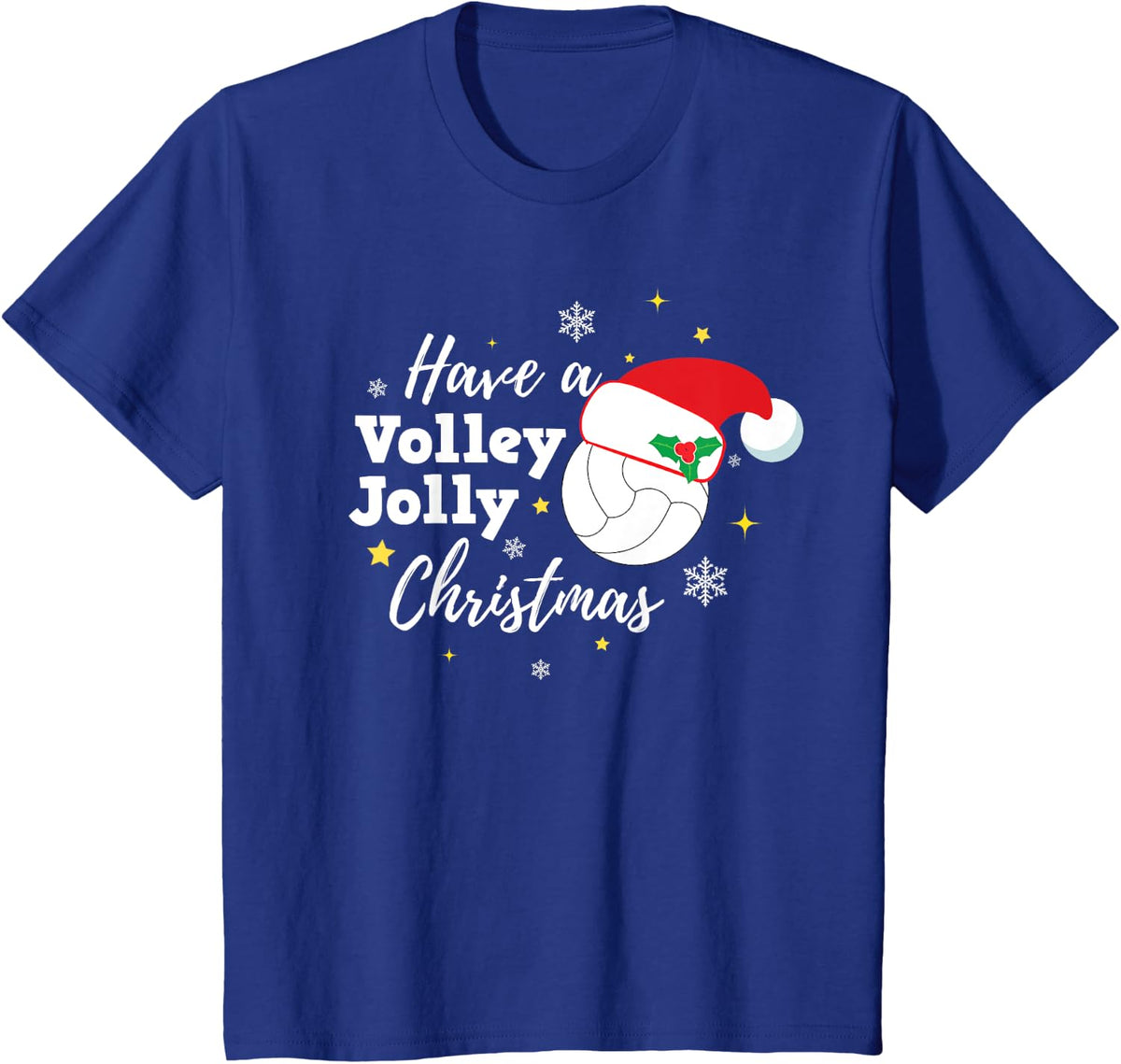 Christmas Volleyball T-Shirt Have a Volley Jolly Christmas T-Shirt - Royal Blue