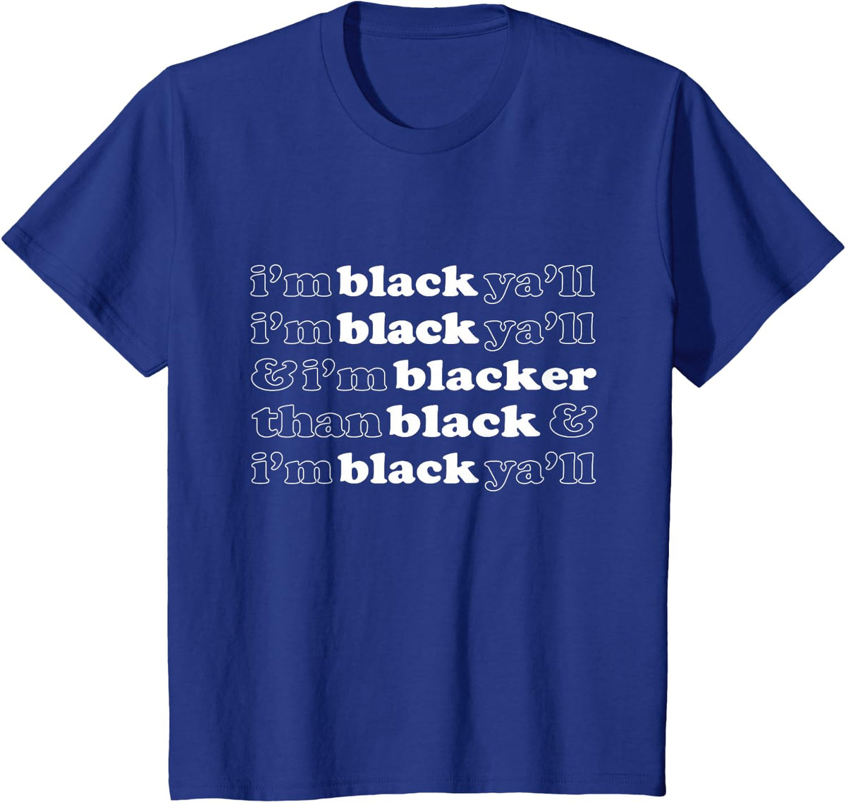 I'm Black Yall I'm Blacker than Black African American Pride T-Shirt - Royal Blue