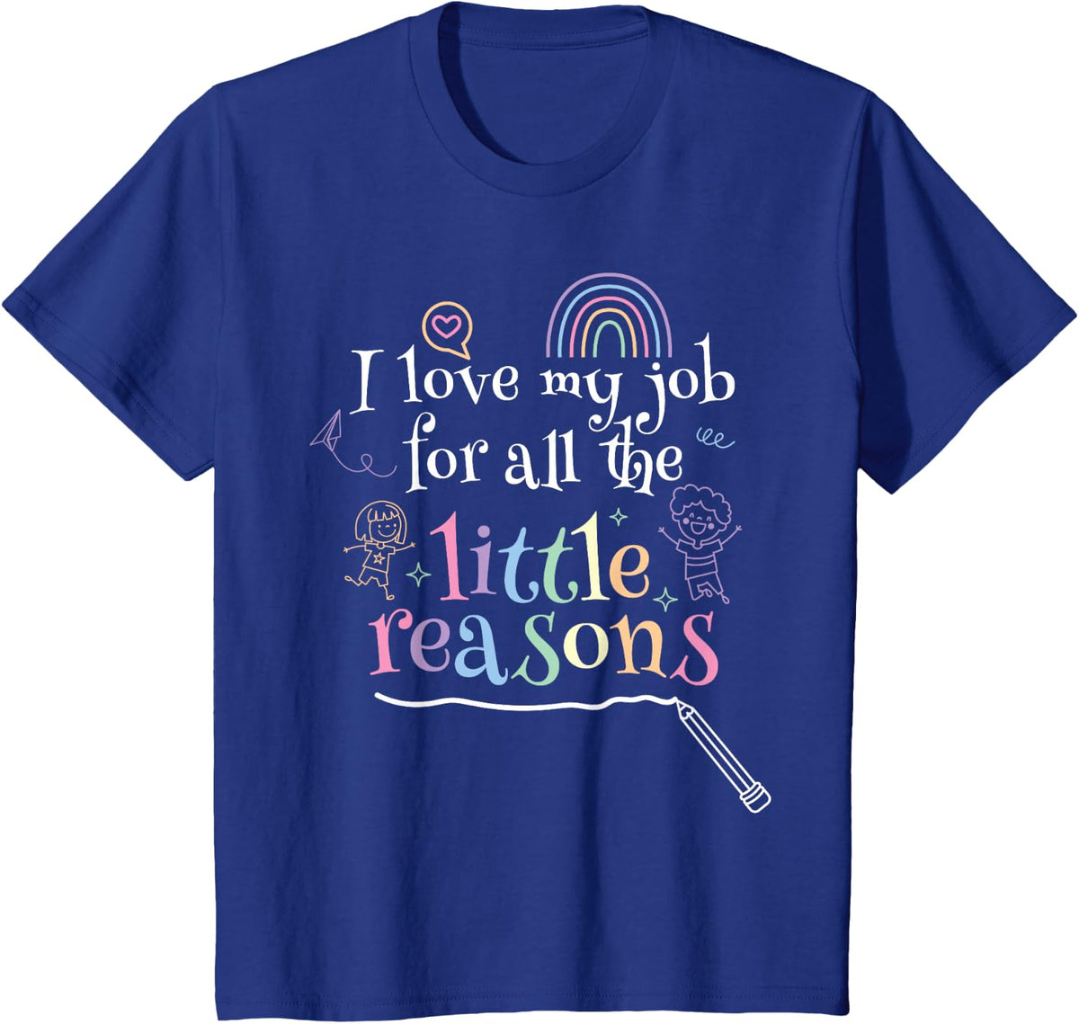Little Reasons I Great Teacher School Teacher Teacher T-Shirt - Royal Blue