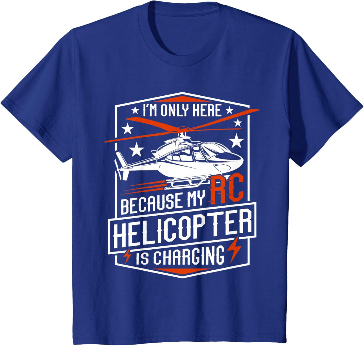 Remote Control Helicopter RC Pilot Charging RC Heli T-Shirt - Royal Blue