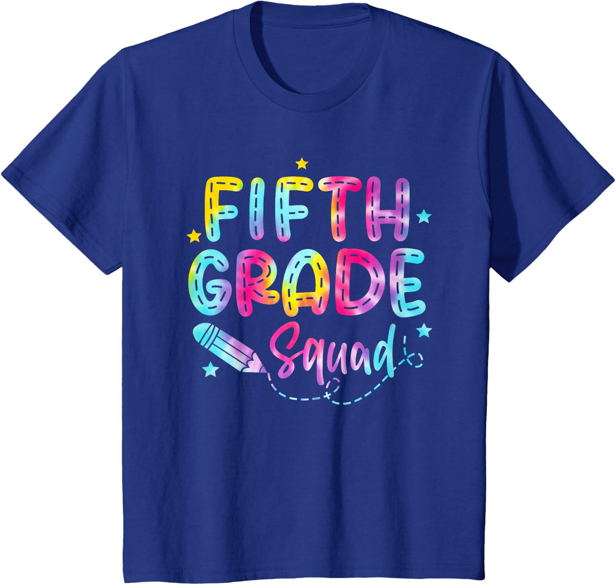 5th Fifth Grade Squad Student Teacher Back To School Tie Dye T-Shirt - Royal Blue