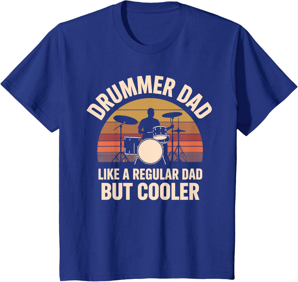 Drummer Dad Art for Dad Father Men Drum Player Percussionist T-Shirt - Royal Blue