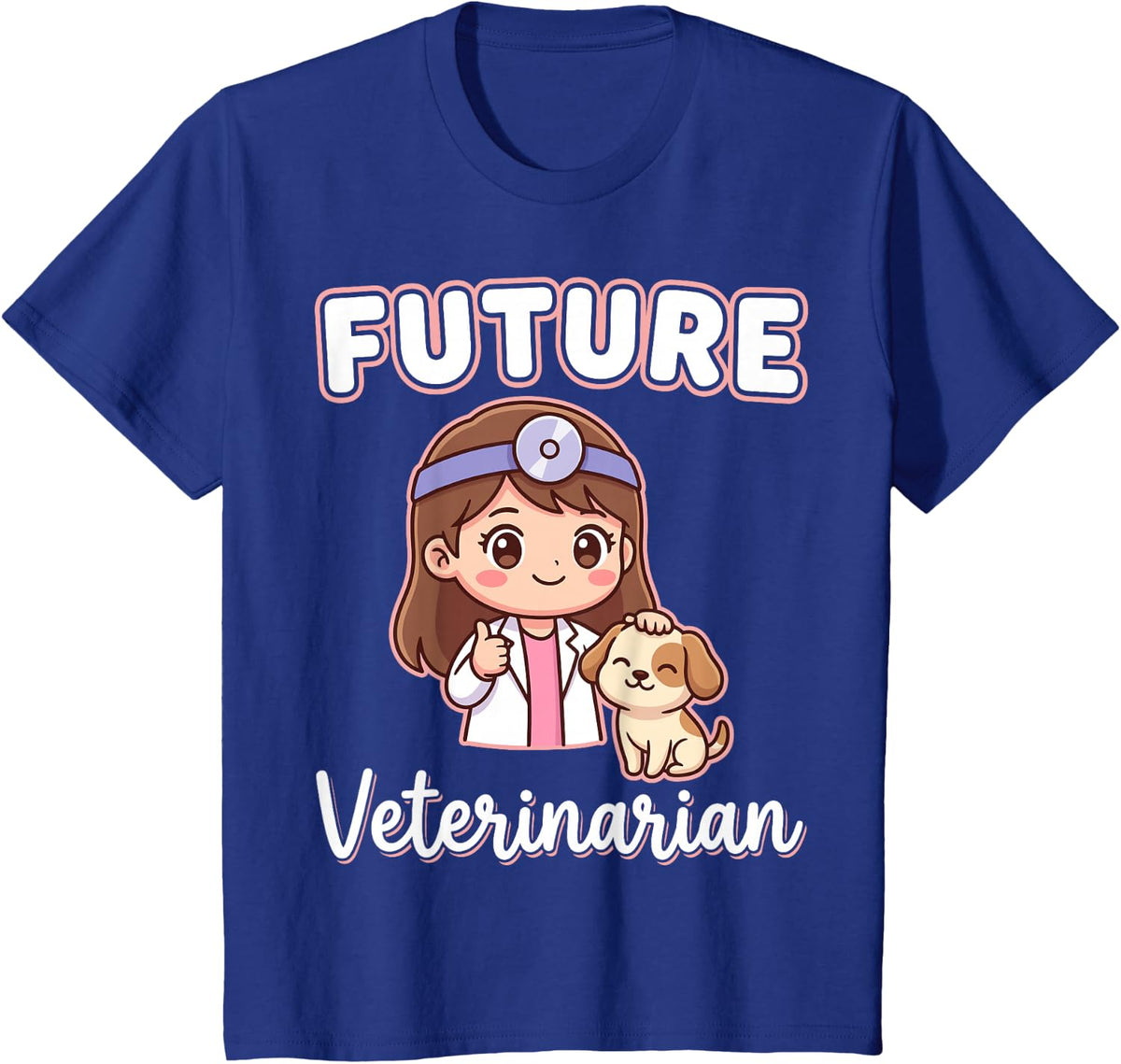 Future Veterinarian Girl Puppy Animal Doctor Vet Student T-Shirt - Royal Blue