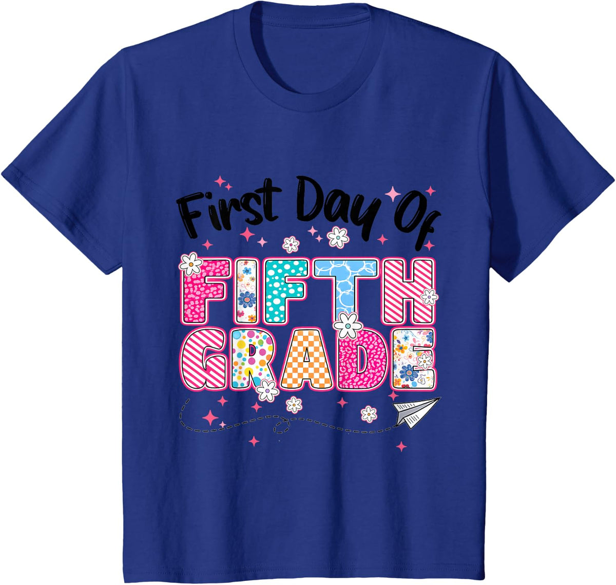 First 1st Day of Fifth Grade Back to School Teachers Girls T-Shirt - Royal Blue