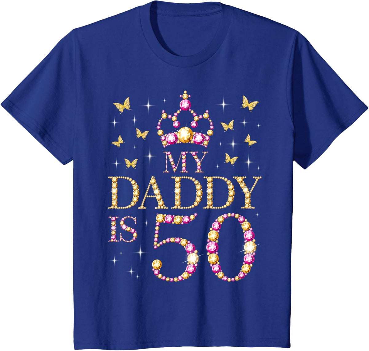 My Daddy Is 50 Years Old, 50th Father's Birthday T-Shirt - Royal Blue