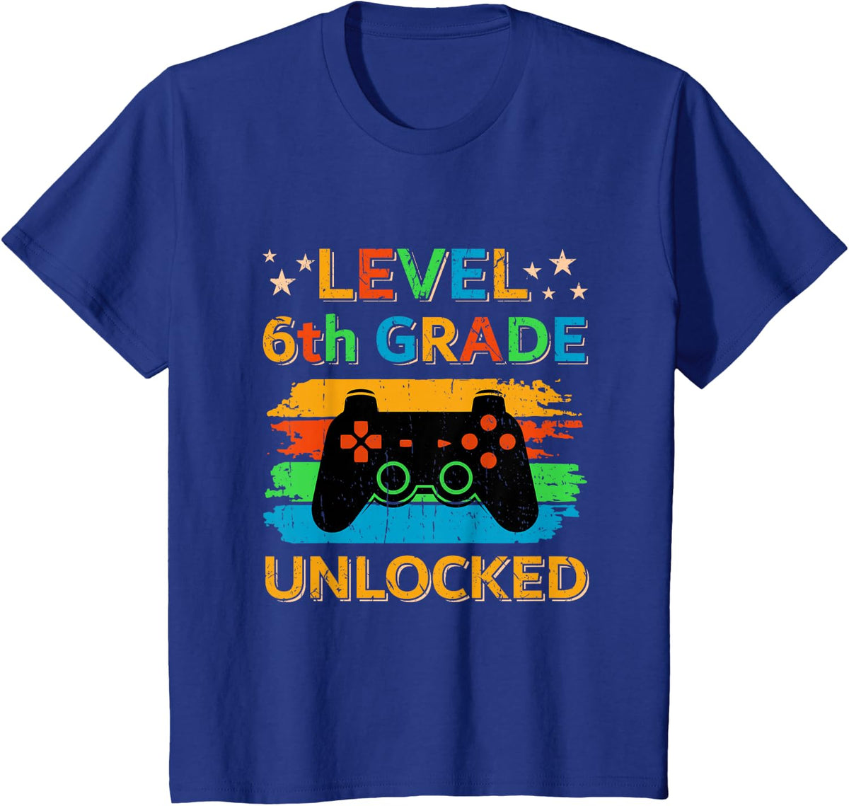 Level 6th Grade Unlocked Gaming Gamer First Day of School T-Shirt - Royal Blue