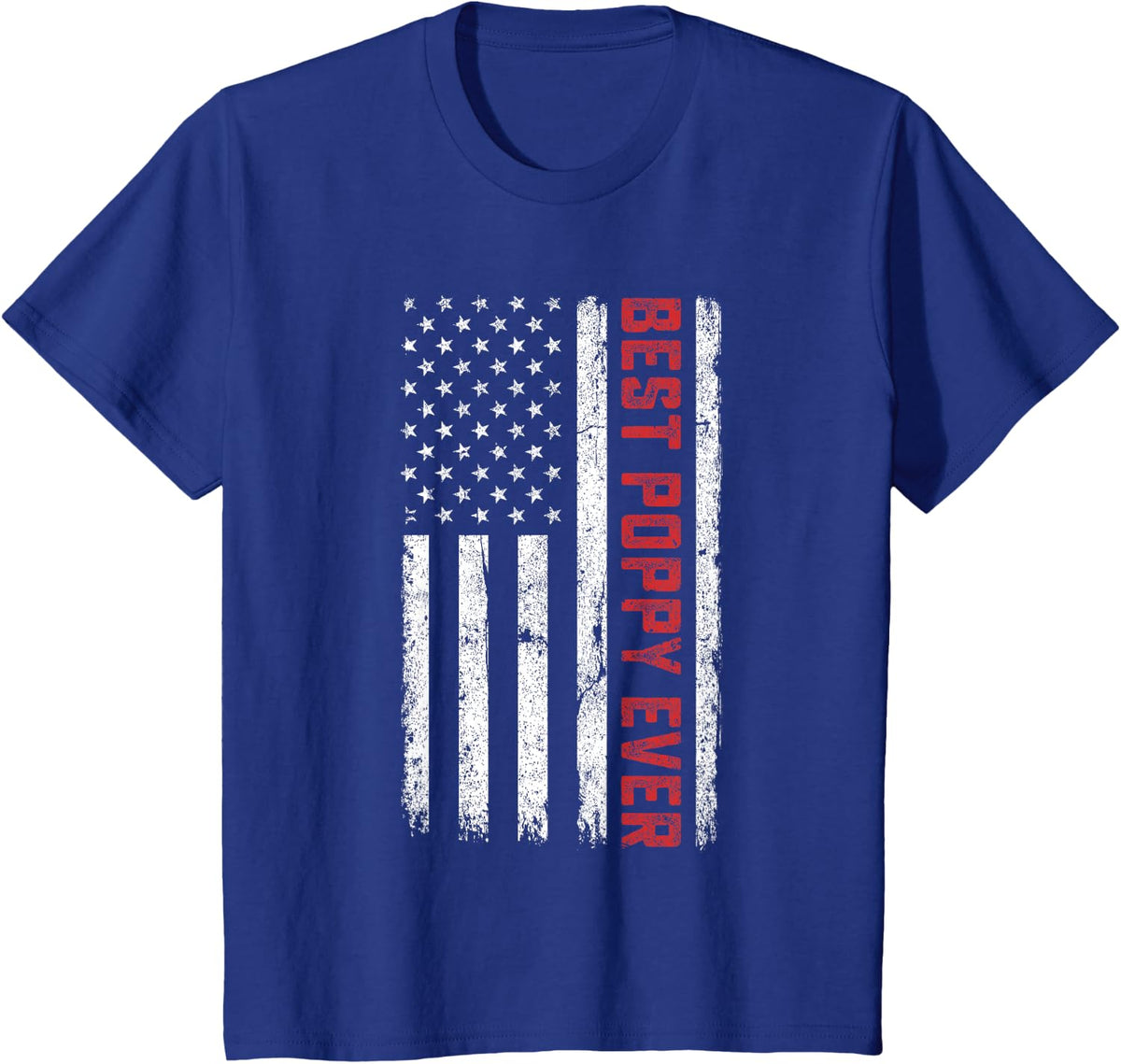 USA American Flag Best Poppy Ever Retro Fathers Day T-Shirt - Royal Blue