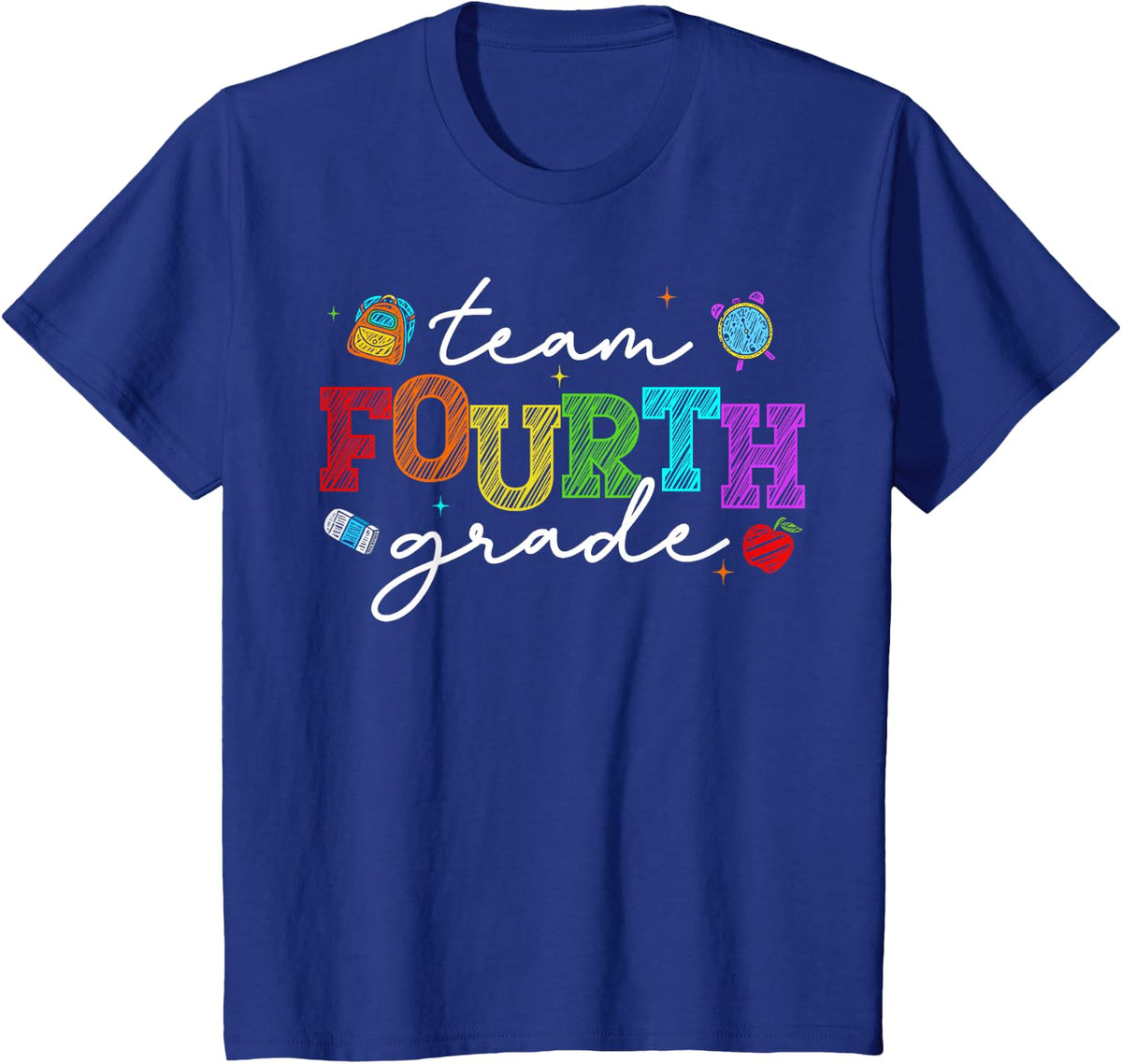Back to School Team 4th Fourth Grade Teacher Kids T-Shirt - Royal Blue