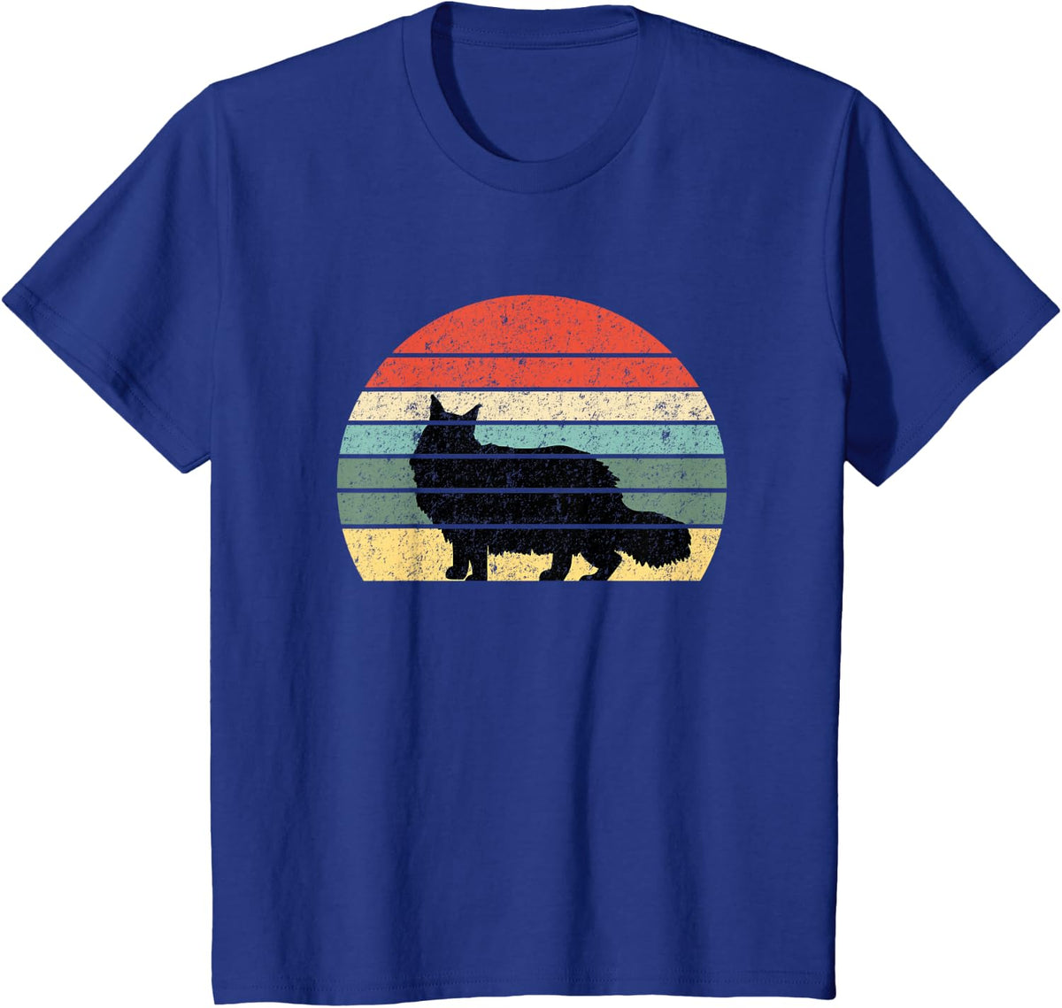 Cat Lover Gifts - Retro Maine Coon Cat T-Shirt - Royal Blue