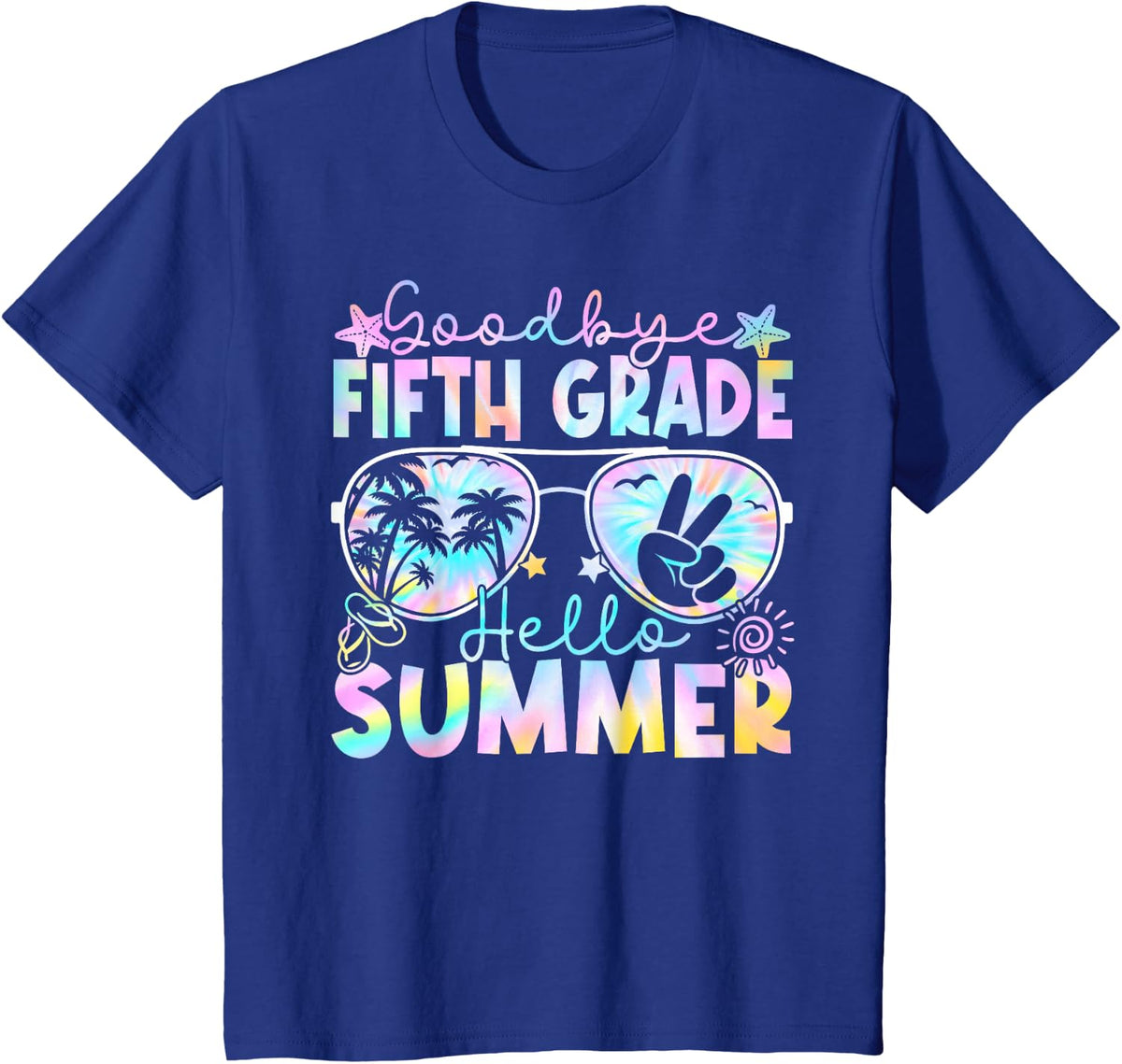 Goodbye 5th Grade Hello Summer Fifth Grade Last Day School T-Shirt - Royal Blue
