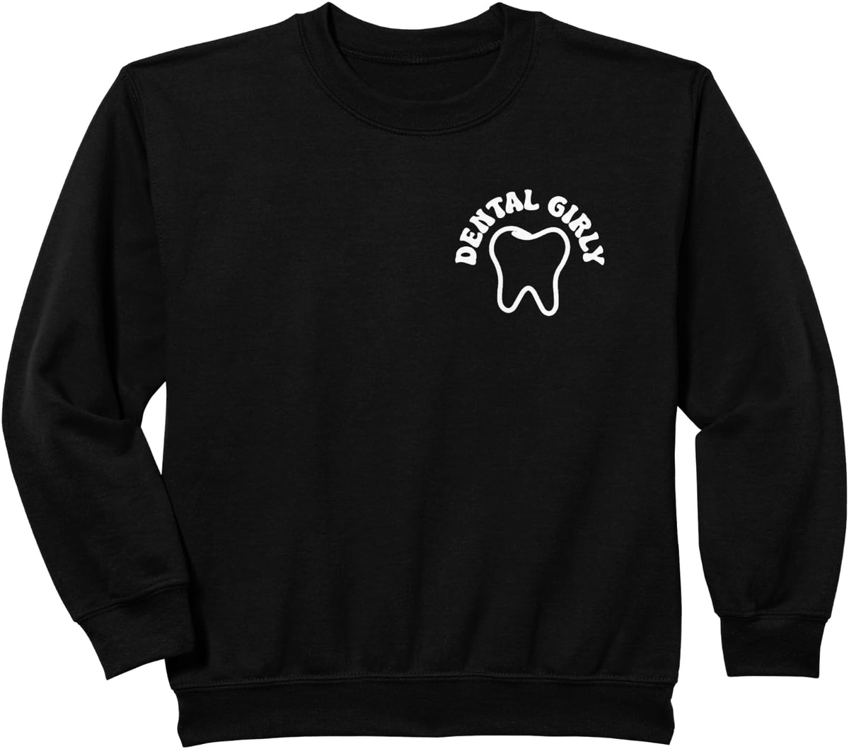 Dental Girly Dental Hygienist Pocket Dental Assistant Sweatshirt - Black