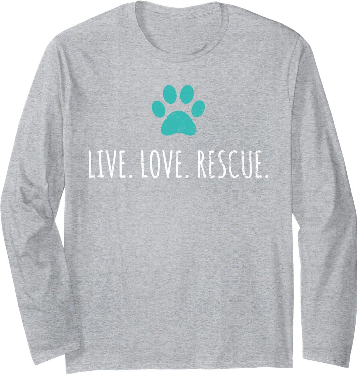 Live Love Rescue Veterinary Assistant Funny Vet Tech Tee Long Sleeve T-Shirt - Adult Unisex Heather Grey