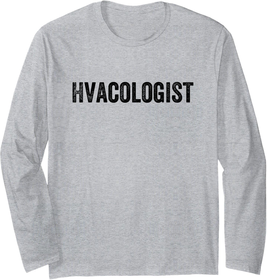 Hvacologist HVAC Tech Long Sleeve T-Shirt - Adult Unisex Heather Grey