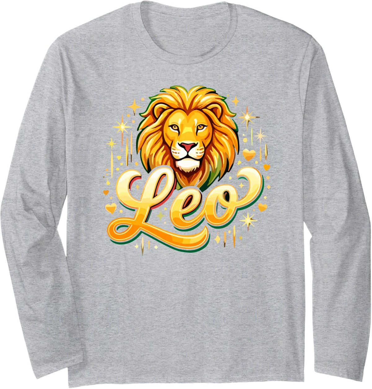 Leo Zodiac Sign Astrology Horoscope Astrological Symbol Long Sleeve T-Shirt - Adult Unisex Heather Grey