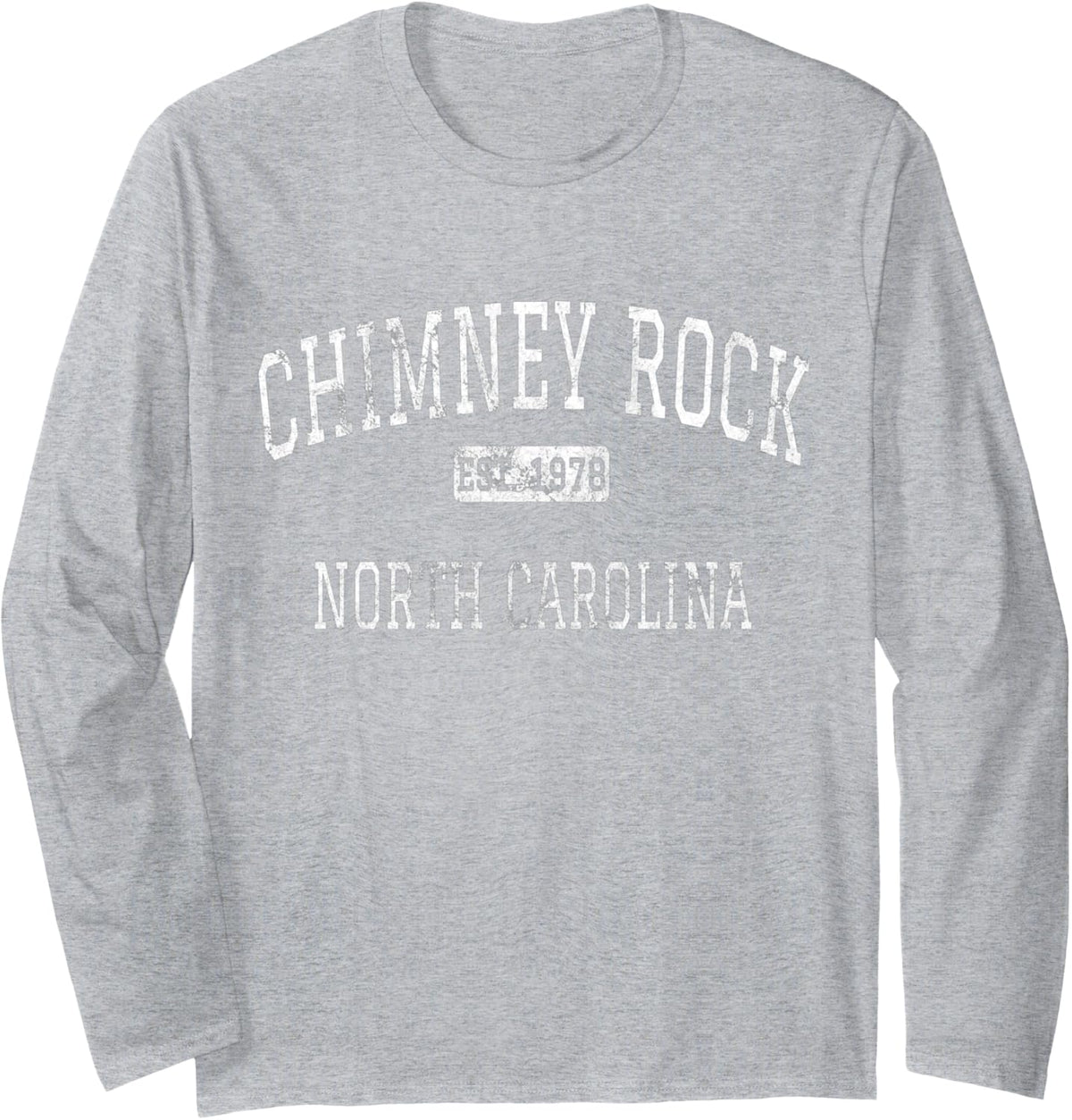 Chimney Rock North Carolina NC Vintage Long Sleeve T-Shirt - Adult Unisex Heather Grey