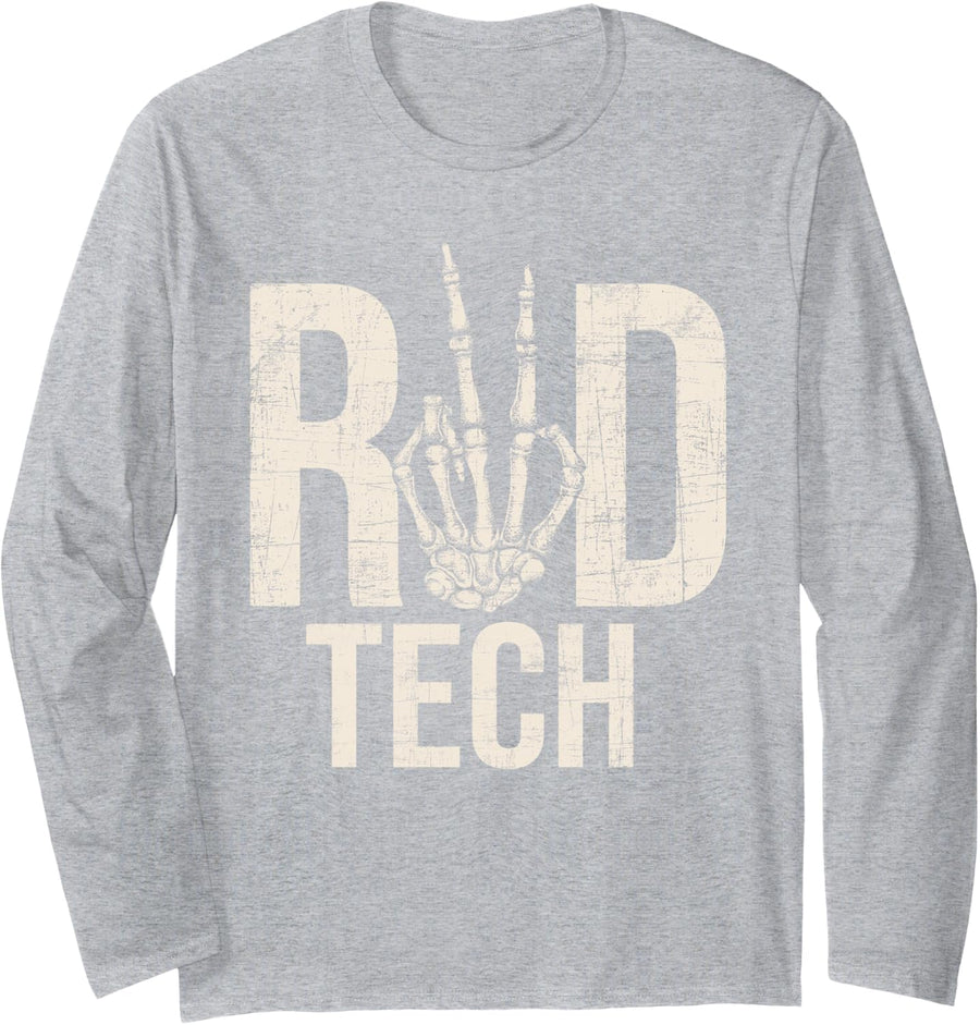 Rad Tech - Radiographer Radiology Student Xray Technician Long Sleeve T-Shirt - Adult Unisex Heather Grey