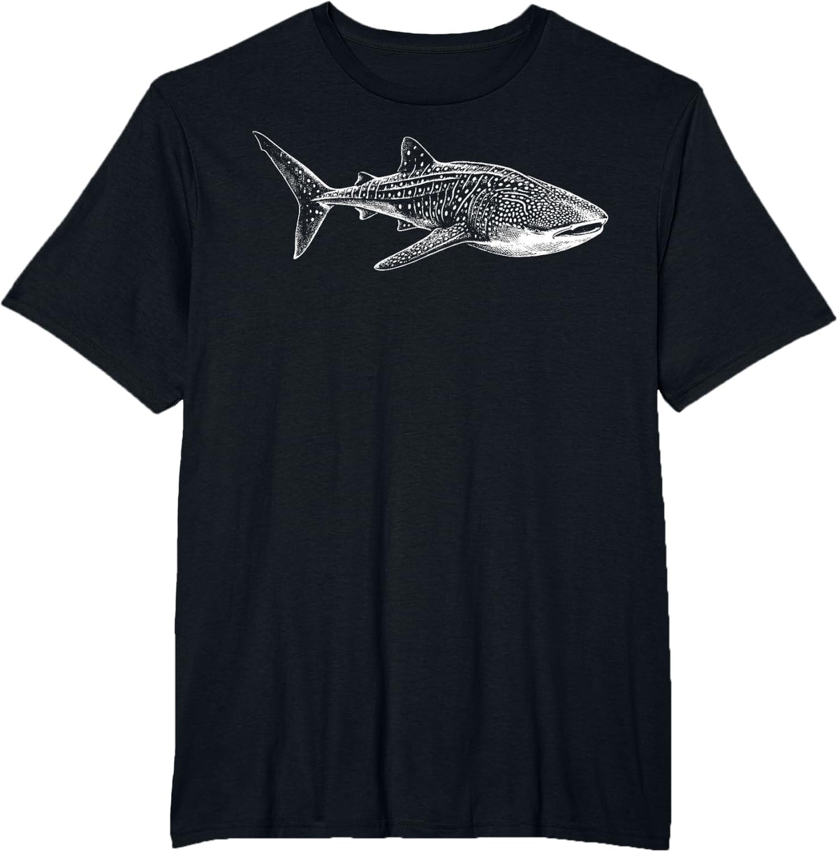 Whale Shark Illustration Shark Lover T-Shirt - Black