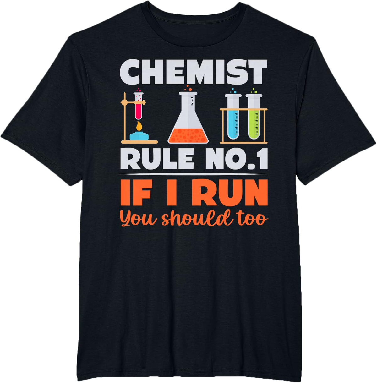 Chemist Laboratory Rule Funny Chemistry Workers Design T-Shirt - Black