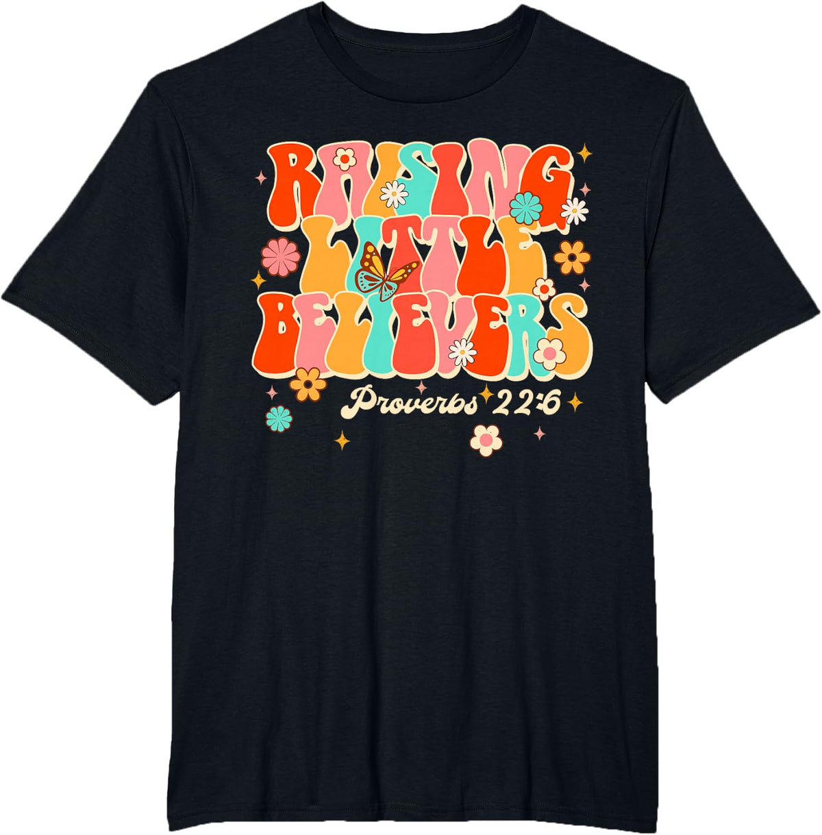 Christian Mom Religious Mommy & Me Raising Little Believers T-Shirt - Black