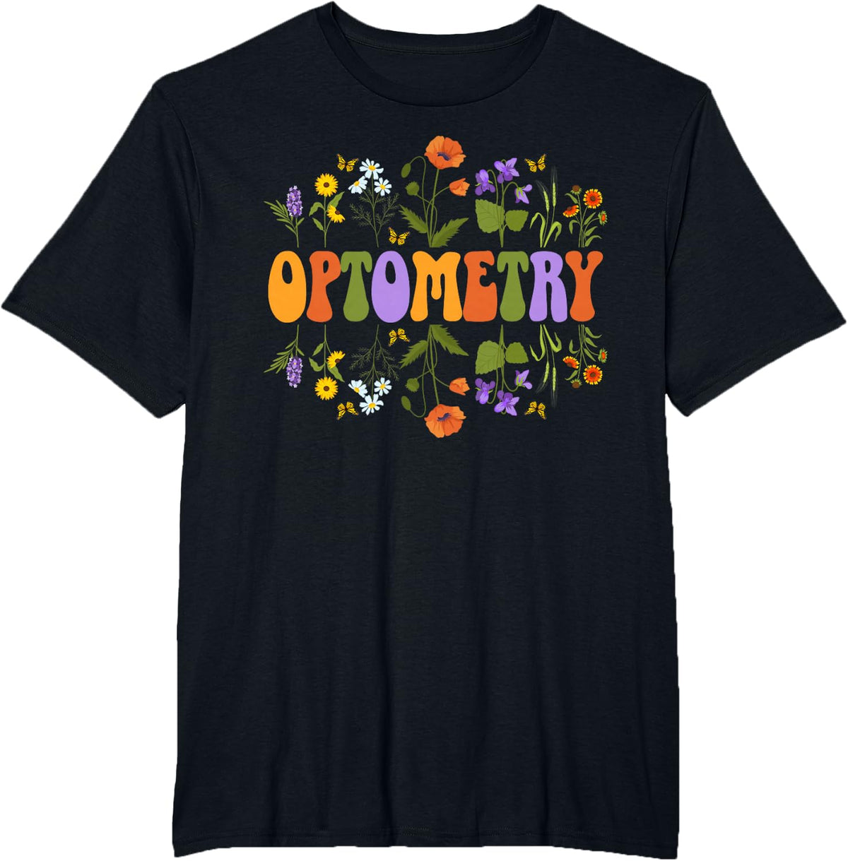 Optometry Groovy Optometrist Ophthalmic Tech Optician Tee T-Shirt - Black