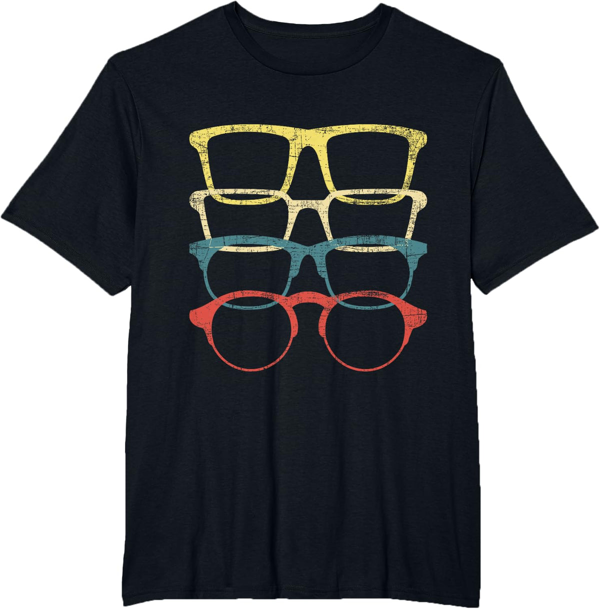 Retro Eyeglasses Optometrist Ophthalmologist Eye Doctor Tees T-Shirt - Black