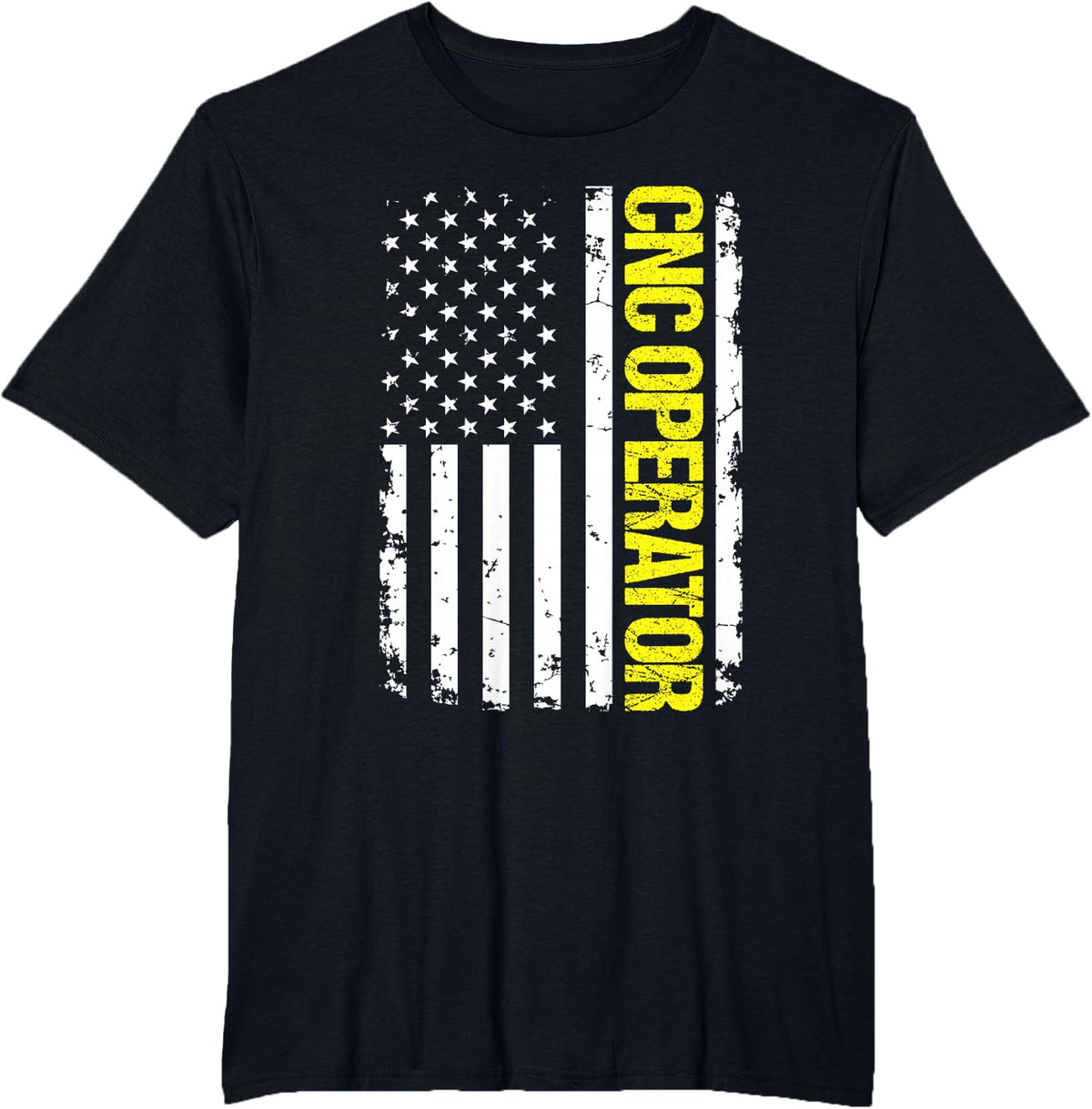 CNC Operator USA Flag T-Shirt - Black