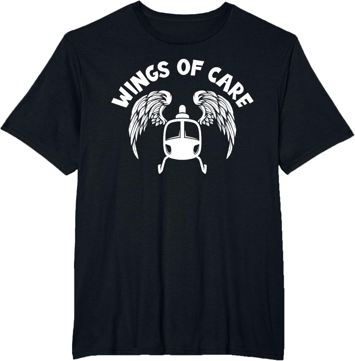 Wings Of Care - Air Ambulance Heli Pilot Helicopter EMS T-Shirt - Black