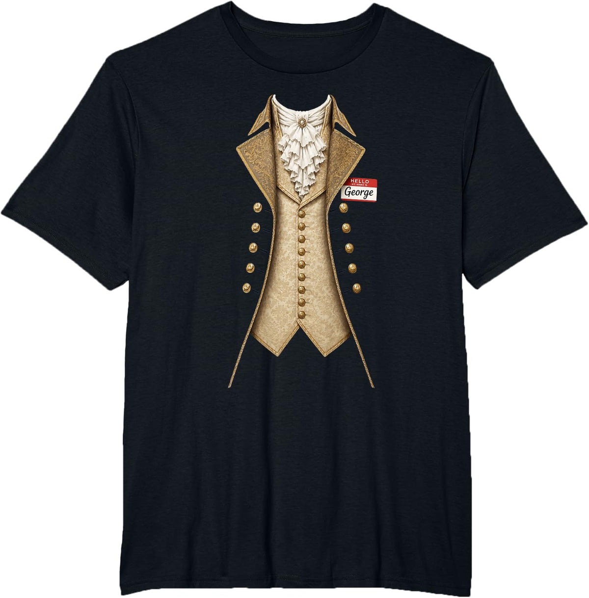 Funny George Washington Halloween Costume History Teacher T-Shirt - Black